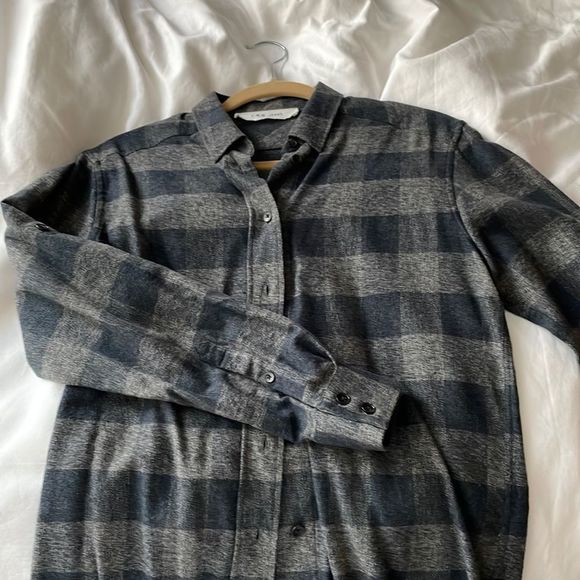 Iro Grey and Blue Plaid Shirt, Size S - Picture 4 of 7